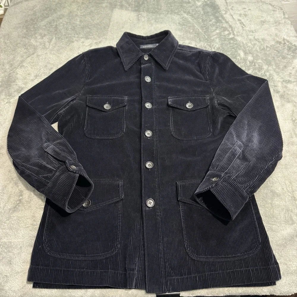 Suitsupply Men's Dark Navy Corduroy Overshirt Jacket